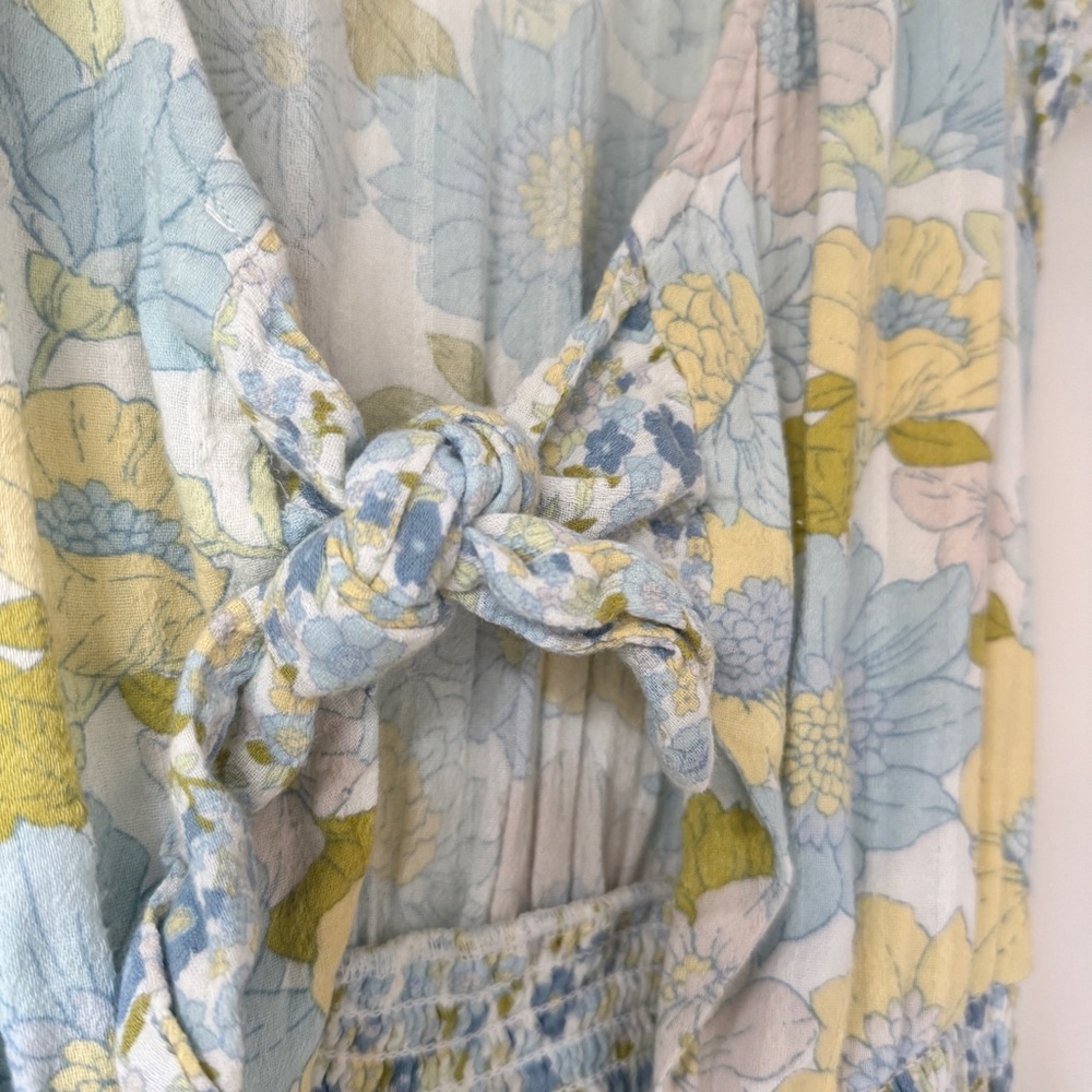 AMERICAN EAGLE | FLORAL 70s BEACH RUFFLE BOW ROMPER - Picture 7 of 11